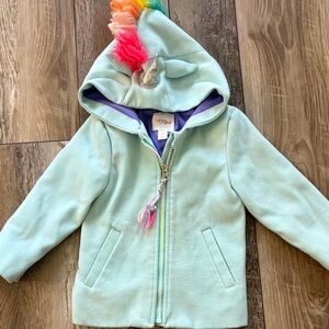 Cat & Jack Mint Green Hoodie with Purple Lining